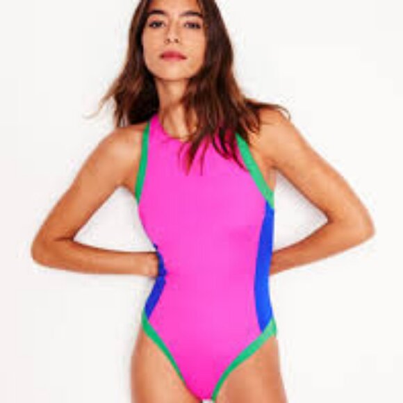 Boden Other - Boden Sporty Zip Back Swimsuit